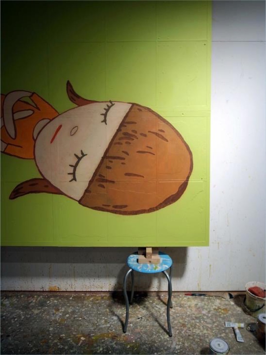《Napping Girl in Green》制作風景