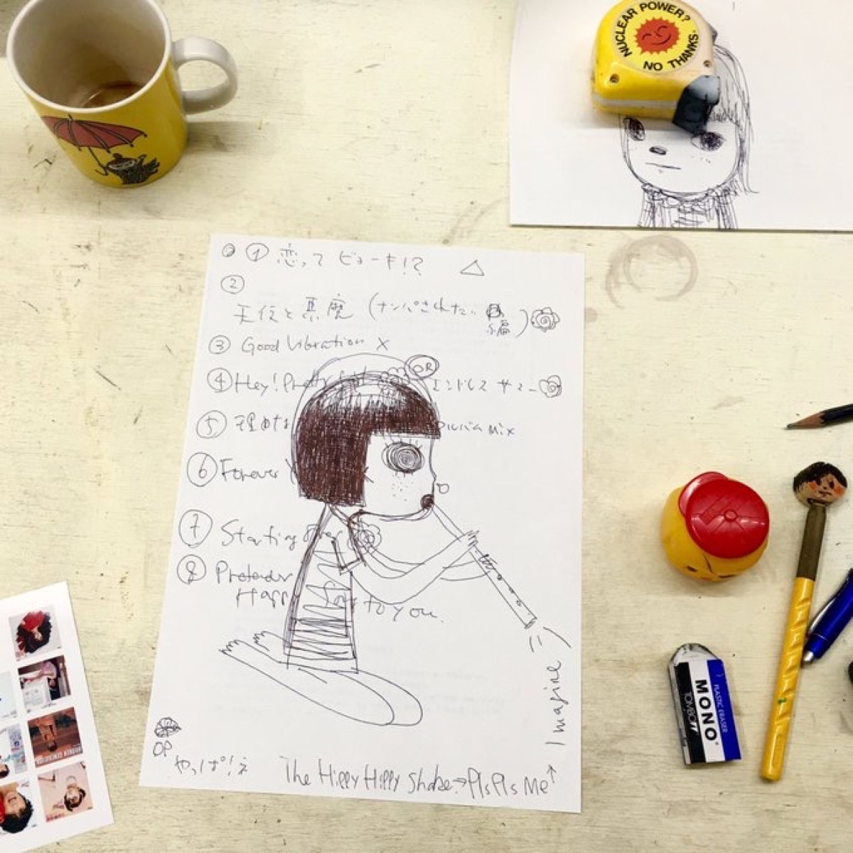 プレイリストの上に描いたドローイング