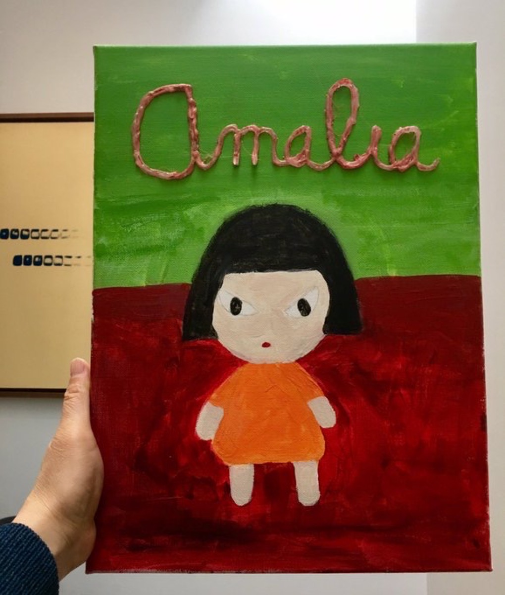 「THINKER」（ペース・ギャラリー・ニューヨーク）　オープニングで小さな女の子からプレゼントされた絵